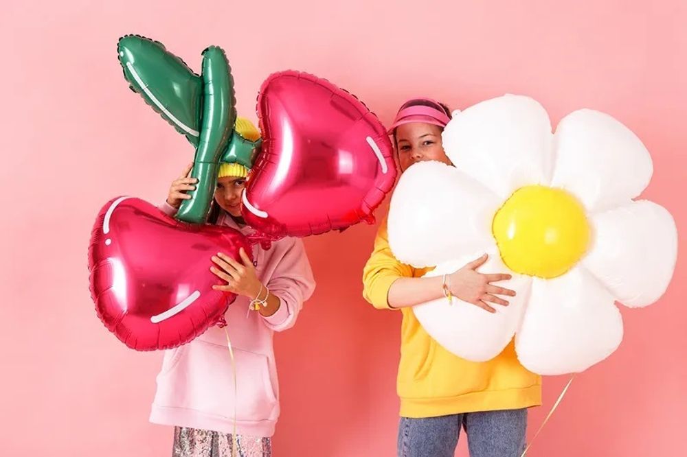 Шар (43''/109 см) Цветок, Ромашка, Белый, 1 шт.