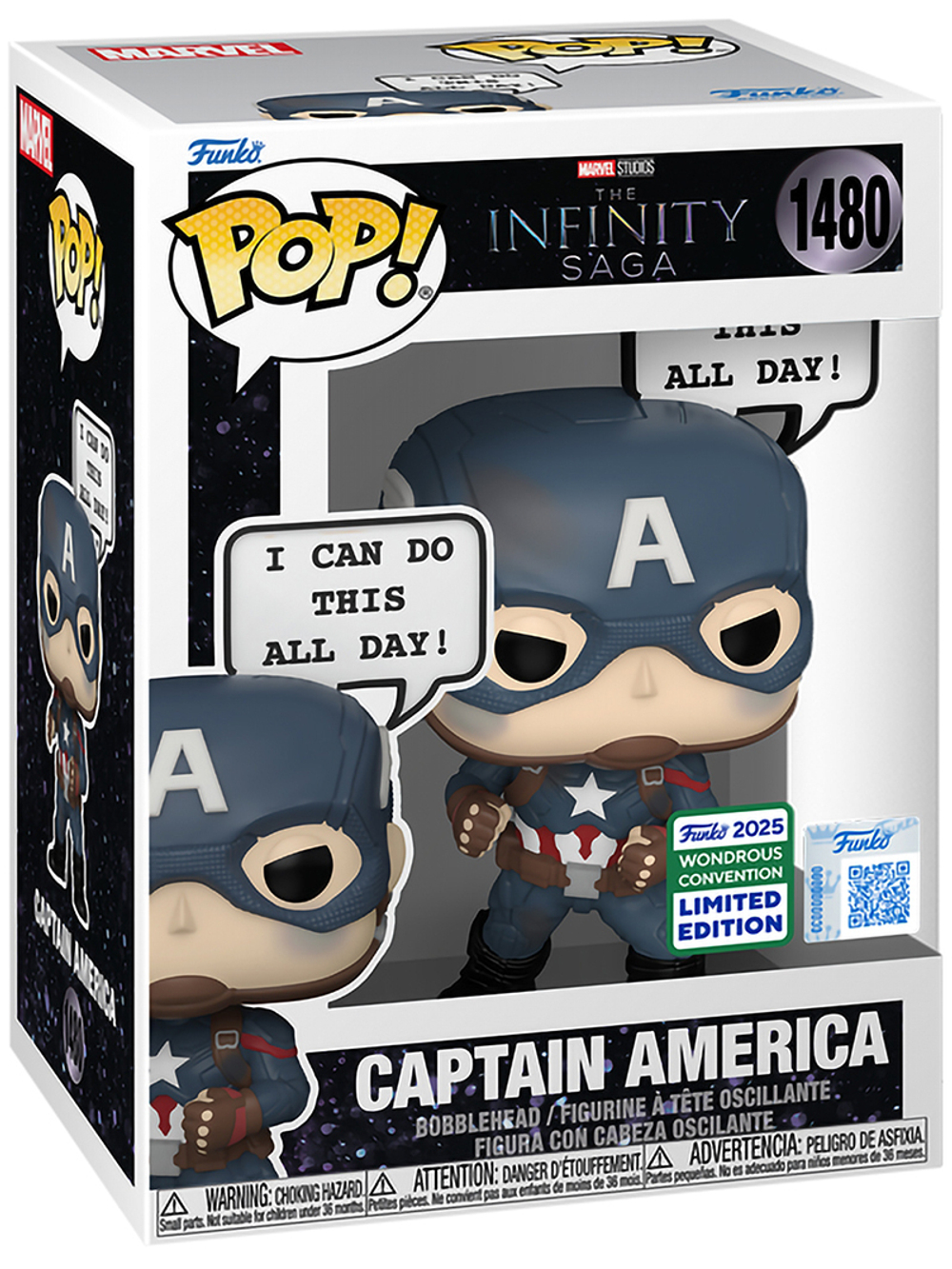 Фигурка Funko POP! Bobble Marvel Infinity Saga Captain America(I can) WonderCon25 (Exc) (1480) 85287