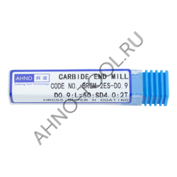 Фреза твердосплавная концевая   0.9мм (L=50, l=2.3, хв=6) Z2 35° микро BRGM-2ES-D0.9 AHNO
