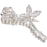 Заколка - краб для волос на блистере «ДЕ Палма», роза, цвет золото и серебро, 11*4см (пакет с подвесом)