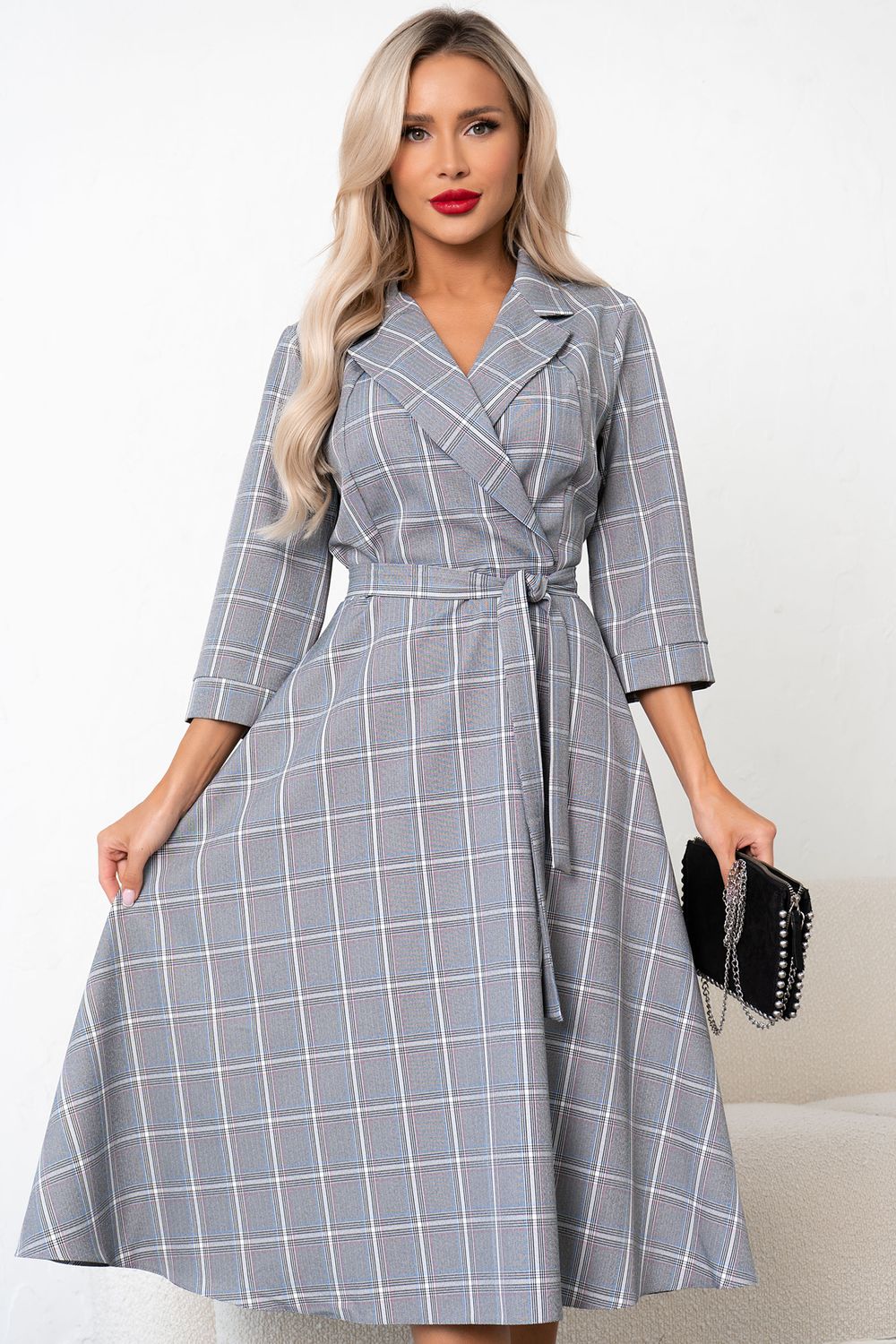 Платье в клетку (серый) Р11-1225/3 Nikol