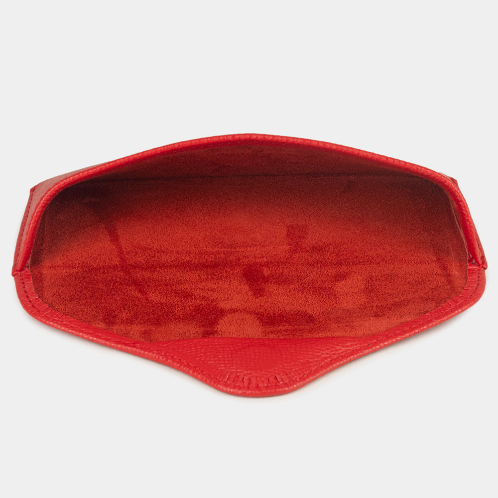 Футляр для очков Vision из кожи сафьяно, красного цвета