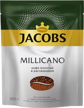 Кофе растворимый Jacobs Monarch Millicano с молотым кофе, пакет 150 г