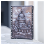 Кожаная обложка на паспорт «Городские мотивы»