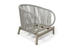 "Прато" кресло из искусственного ротанга, цвет светло-серый, каркас под дерево (холодно-бежевый)