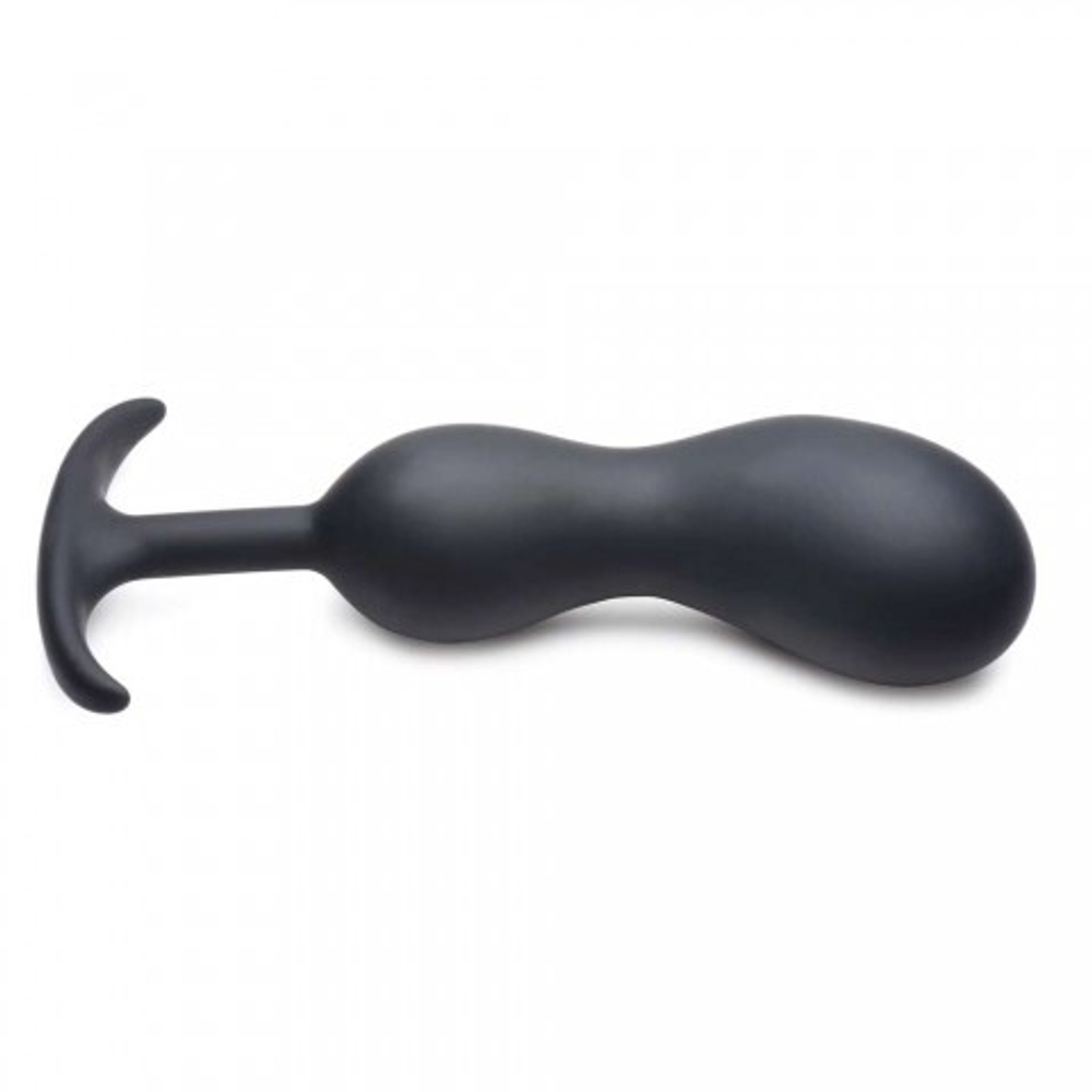Массажер простаты с утяжелителями Heavy Hitters Premium Silicone Weighted Prostate Plug, M, черный, 16.3х3.8 см