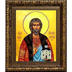 Владислав Сербский Святой Князь. Икона на холсте.