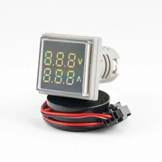 Цифровой панельный вольтметр/амперметр AD16-22VAMS 0-100 А квадратной формы, белый