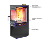 Камин ЭТНА (БКД) угловой "Амфиболит" Ø 115мм