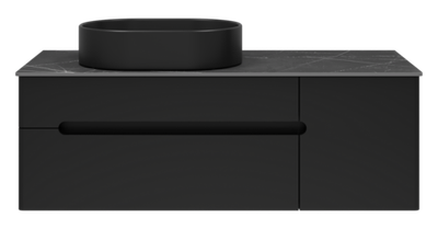 Тумба под раковину Misty Роял 120 подвесная (черная)