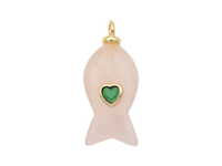 Подвеска "Рыбка" из розового кварца, 27мм