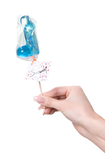 Голубой леденец в форме члена со вкусом блю кюрасао - 80 гр.