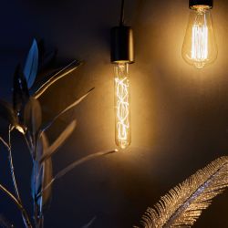 IL-V-L28A-60-GOLDEN-E27 CW01 Лампа накаливания Vintage. Форма цилиндр. длина 185 мм. Форма нити CW. Картон. ТМ Uniel