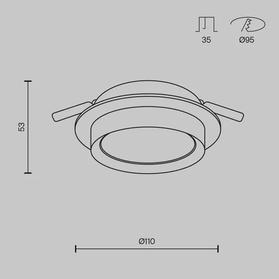 Встраиваемый светильник Technical DL086-GX53-RD-WS