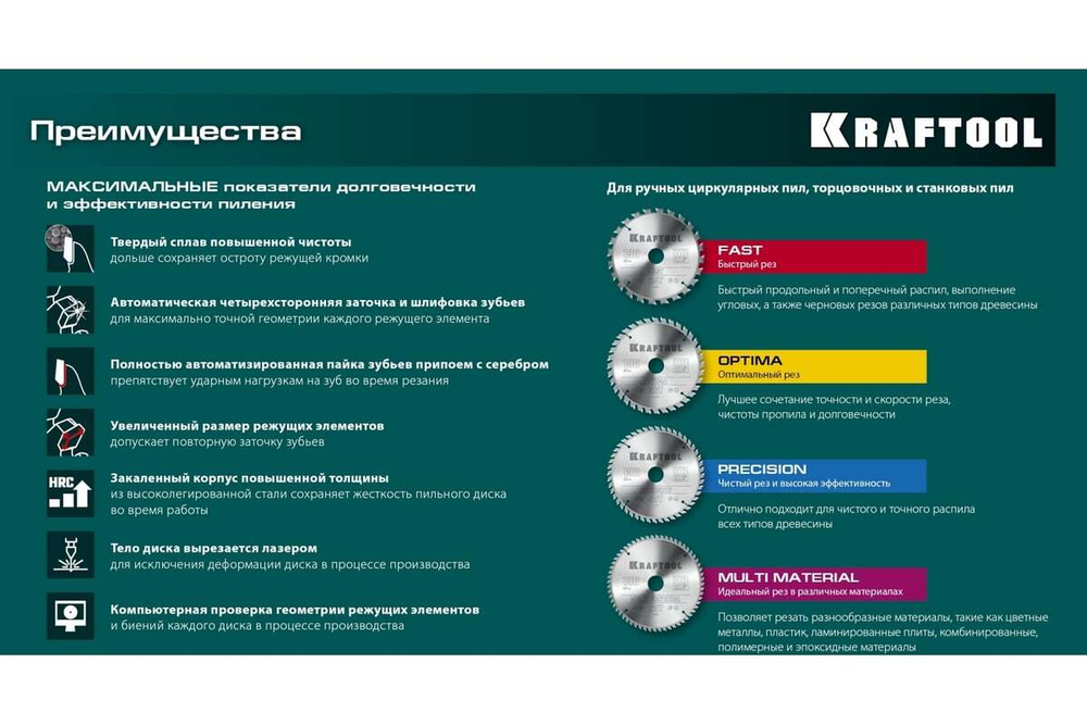 Диск пильный по алюминию KRAFTOOL Multi material 210x30 мм, 64Т 36953-210-30