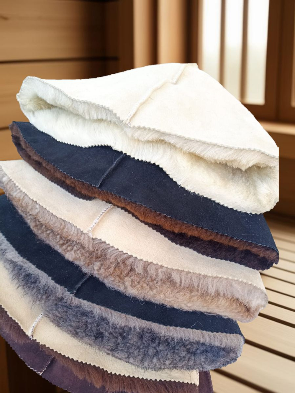 Шапка из натуральной овчины для бани и сауны Премиум, профессиональная банная шапка, колпак для бани АРХАР