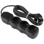 Удлинитель Engy "Гранд" 3м/3роз с заземлением (ПВС 3х0.75) черный