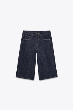 ZARA ДЛИННЫЕ ДЖИНСОВЫЕ ШОРТЫ-БЕРМУДЫ — ZW COLLECTION, СИНИЙ