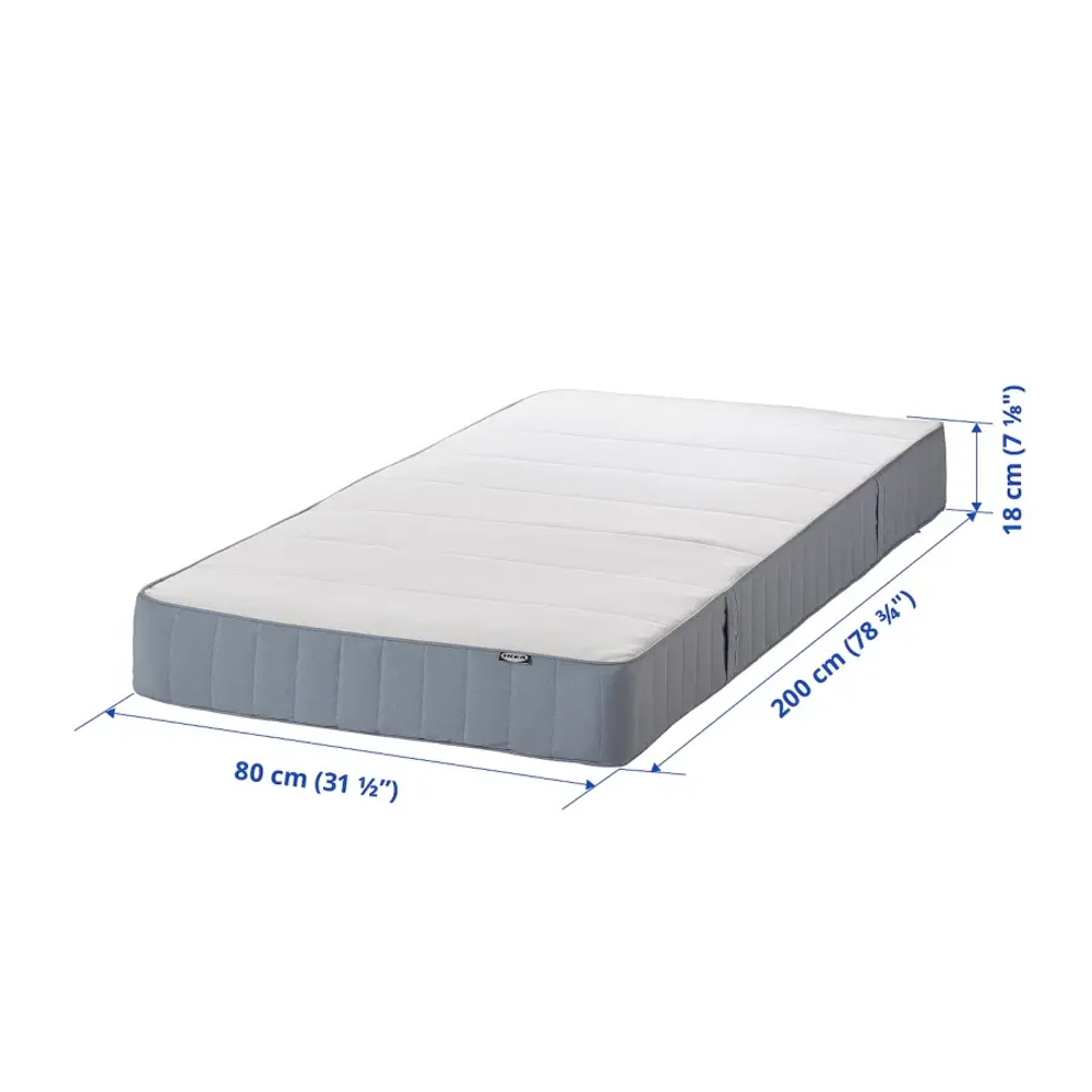 Пружинный матрас - VESTMARKA IKEA/ ВЕСТМАРКА ИКЕА,  200х80 см, белый/серый