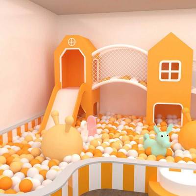 Игровой модуль с сухим бассейном «Оранжевый Городок», 6×4×2,5 м