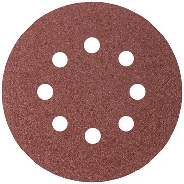 Круги абразивные шлифовальные перфорированные на ворсовой основе под "липучку" (Р24, 125 мм, 5шт.),  CUTOP Profi