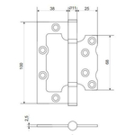 ПЕТЛЯ НАКЛАДНАЯ APECS 100*75*2,5-B2-STEEL-BN