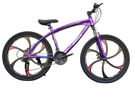 Велосипед Dinos 26" 21скор (стальная рама, диск. тормоз, Литые диски 6 лучей) Фиолетовый (DIN-40-1)