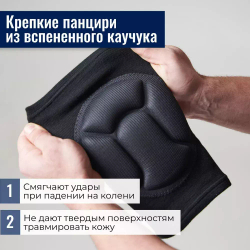 Наколенники-щиты: защита коленей от травм + поддержка сустава, 2 шт.