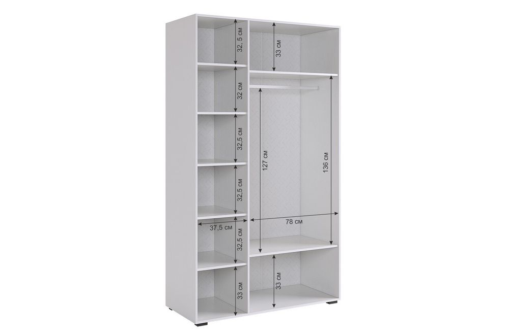 Шкаф трехдверный "Ева"  105.01 (Белое дерево/Белый матовый)