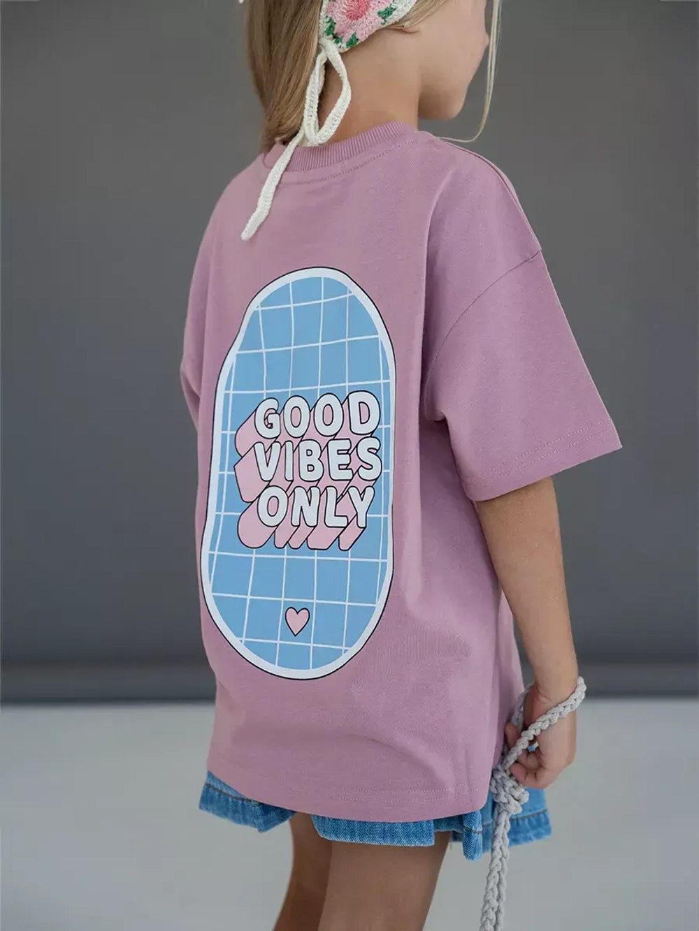 Футболка детская оверсайз в школу трикотажная