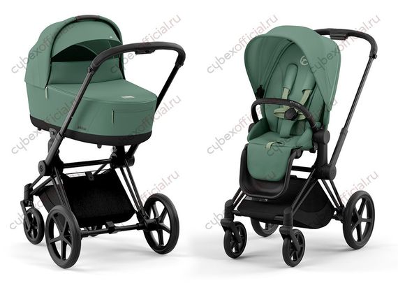 Детская коляска Cybex Priam IV 2 в 1 Leaf Green шасси Matt Black