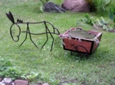 Цветочница Арба с осликом