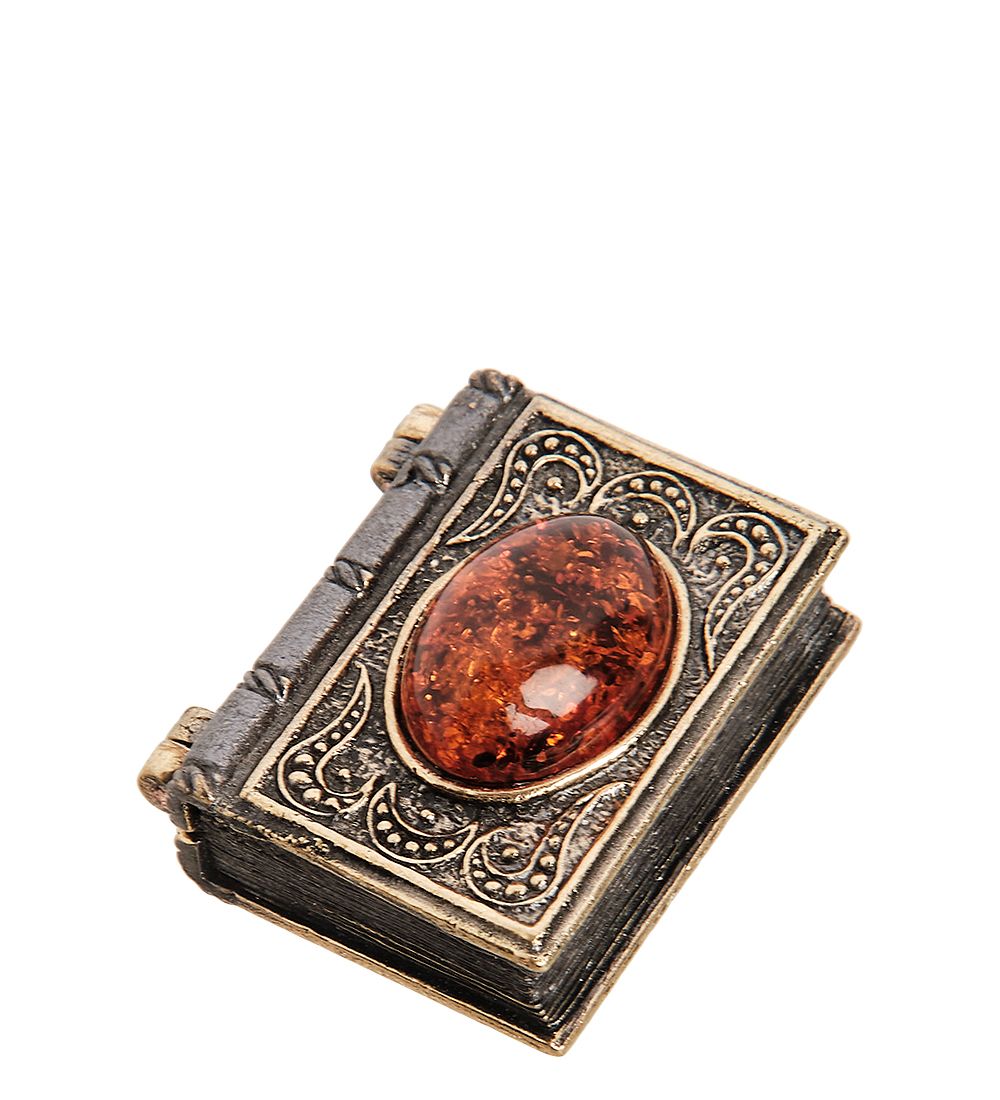 Народные промыслы AM-2042 Фигурка «Книга тайн» (латунь, янтарь)