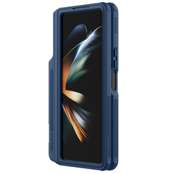 Чехол синего цвета на Samsung Galaxy Z Fold 4 5G от Nillkin, серия Super Frosted Shield Fold, в комплекте со съемным держателем для S Pen