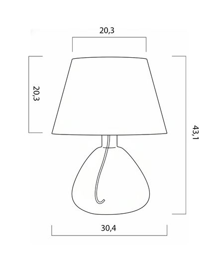 Прозрачная настольная лампа "Дэми" с чёрным проводом