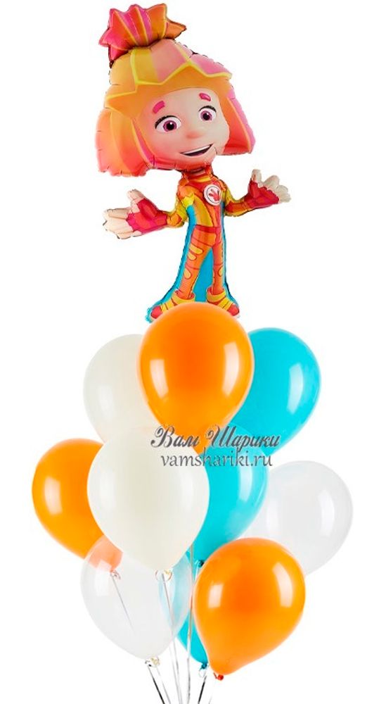 Набор шаров с гелием с фиксиком Симка для детей на День Рождения