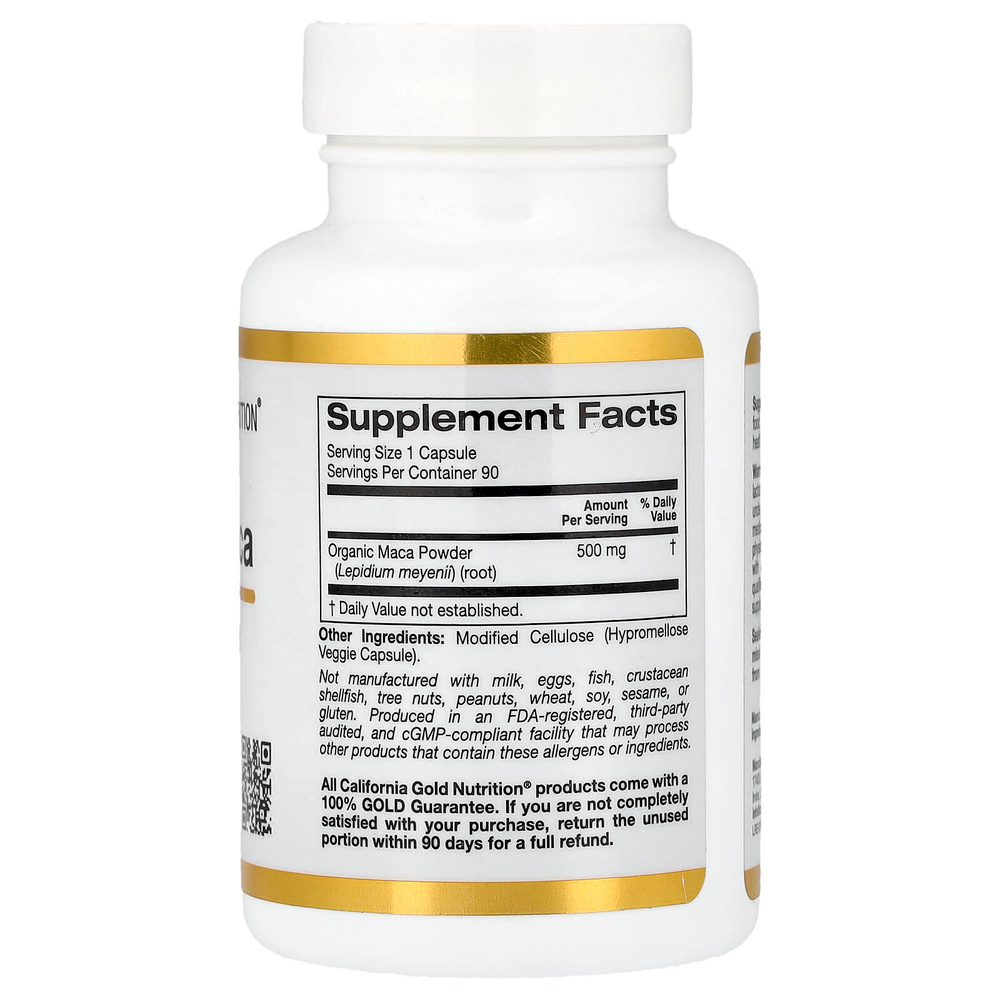 California Gold Nutrition, перуанская мака, 500 мг, 90 вегетарианских капсул