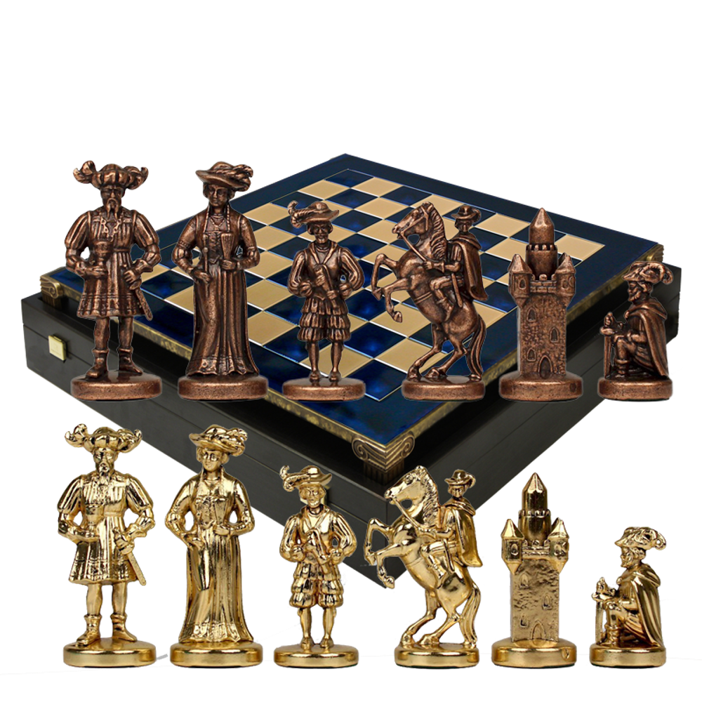 Manopoulos Шахматы бронзовые Рыцари Средневековья