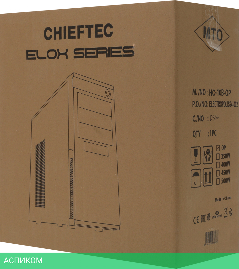 Корпус Chieftec Elox черный без БП (HC-10B-OP)