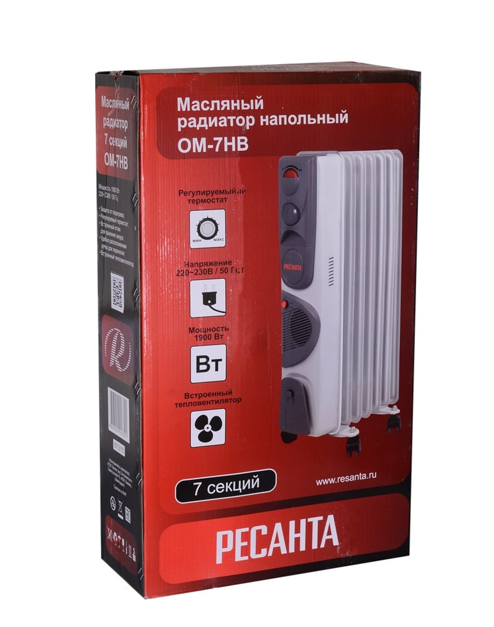 Радиатор масляный с тепловентилятором Ресанта ОМ-7НВ