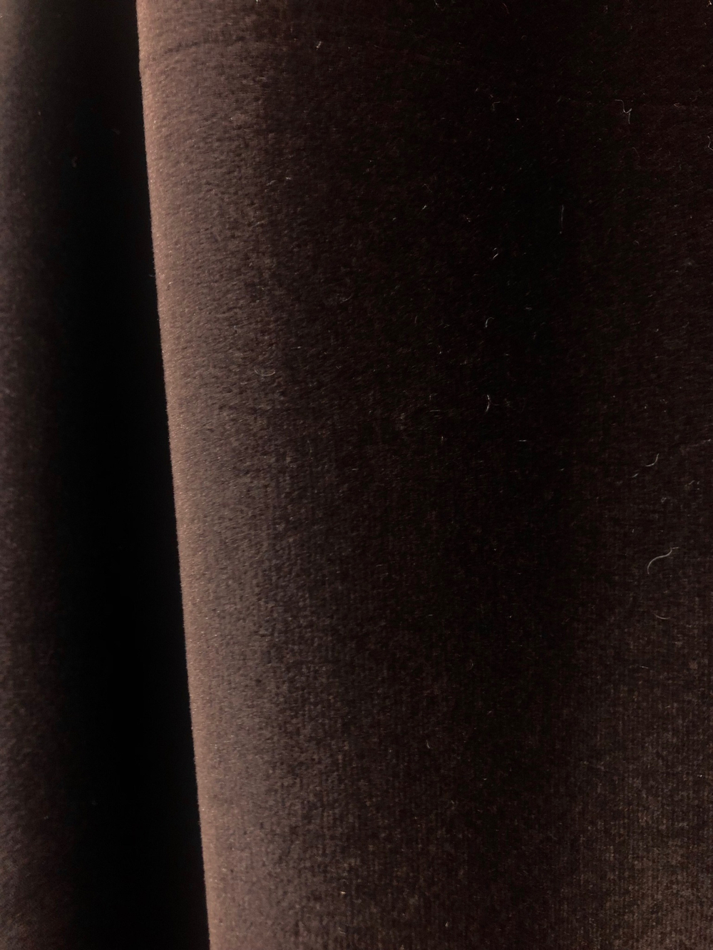 Ткань Бархат интерьерный цвет коричневый темный , В-300см, 327374