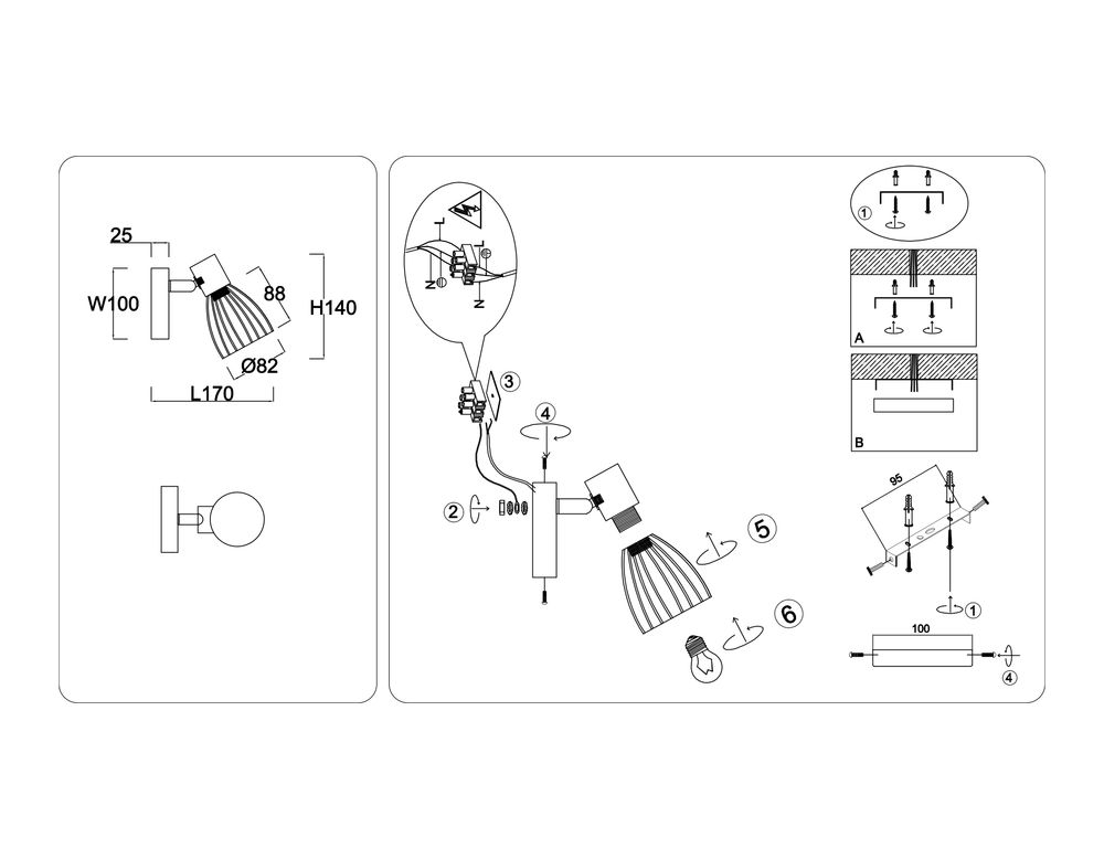 Ambrella Настенно-потолочный спот в стиле лофт Loft TR8659
