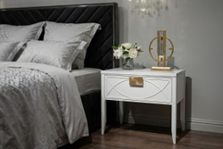 Тумба прикроватная бежевая 1 ящик 60x50x40см Garda Decor