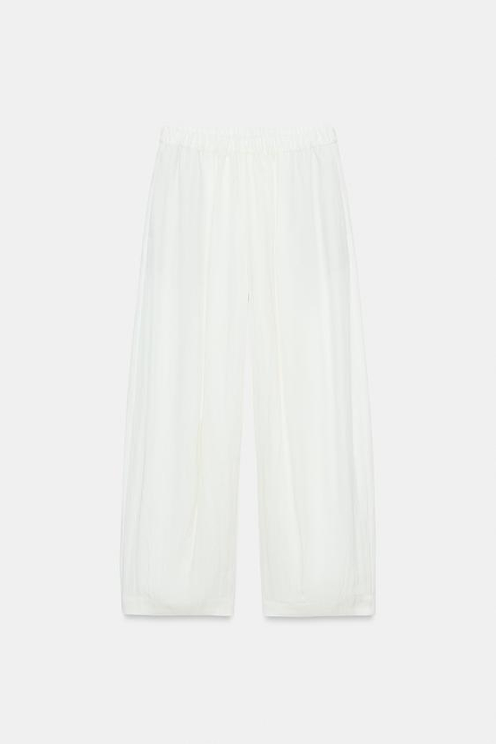 ZARA БРЮКИ BARREL — ZW COLLECTION, ЖЕЛТОВАТО-БЕЛЫЙ