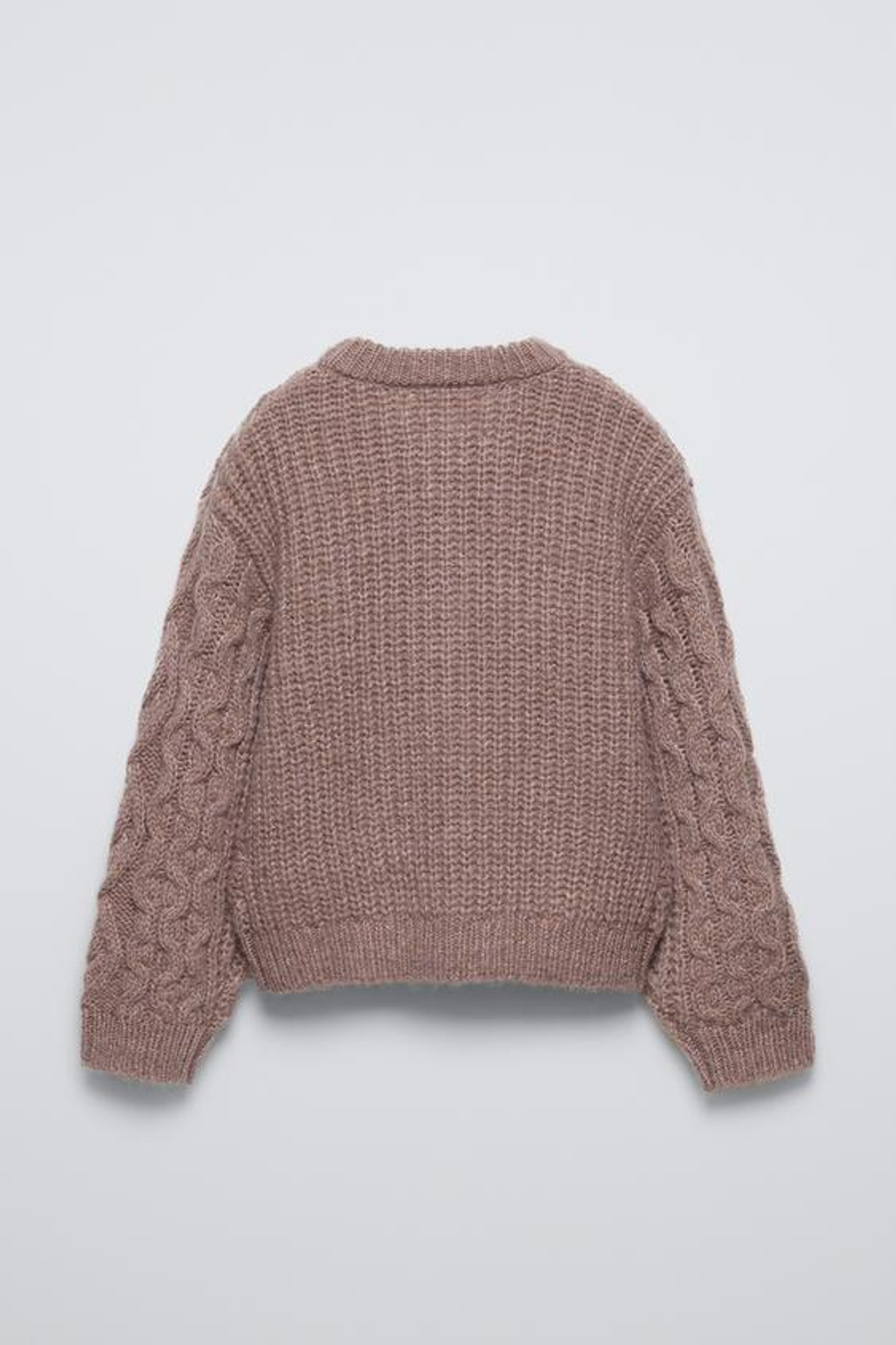 ZARA КАРДИГАН С УЗОРОМ «КОСЫ», БЕЖЕВЫЙ