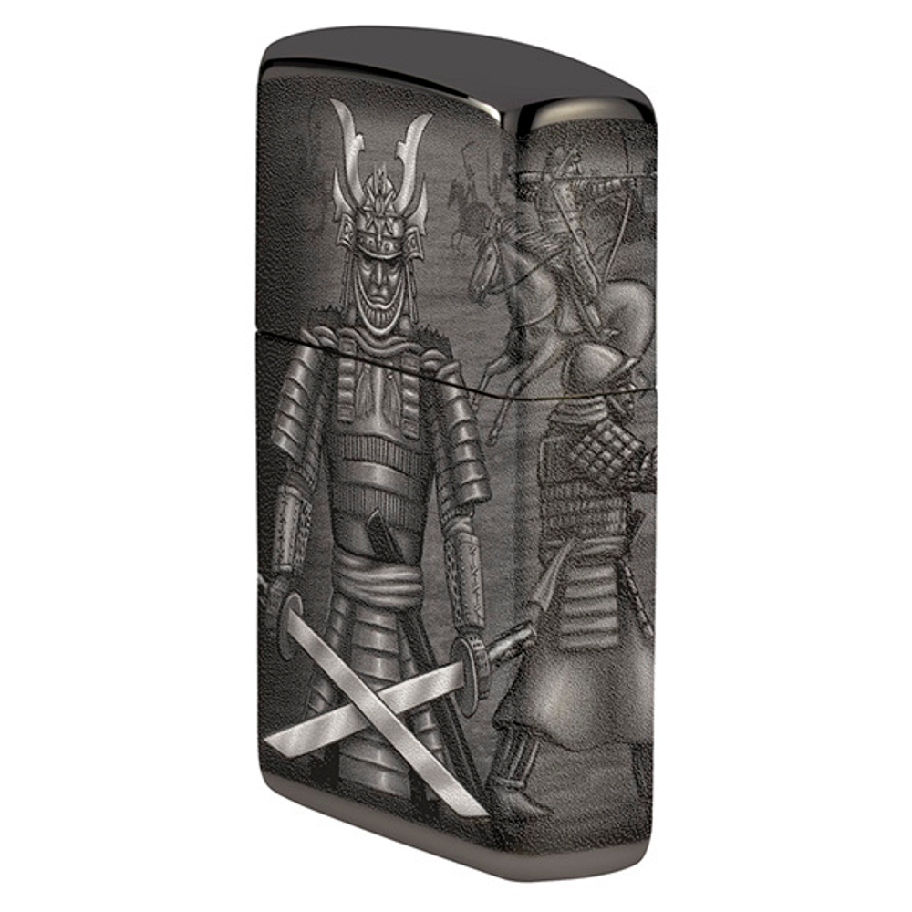 Зажигалка Zippo Knight Fight Design с покрытием High Polish Black