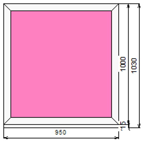 Пластиковое окно  1000 х 950 ТермА Эко с глухой створкой
