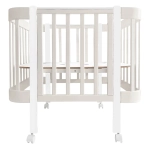 Кровать детская Indigo Italiano Baby продольный маятник на колесах кашемир-белый
