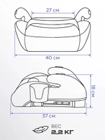 Автокресло бустер Rant Micro Pro Isofix группа 3 (22-36кг) Grey