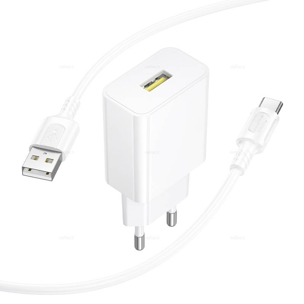 Зарядное устройство на Type-C Borofone QC3.0 BA111A (white)